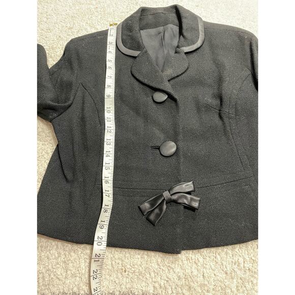Vintage Monarch New York Women's Size Medium Imperial Twill Cropped Blazer Black - Picture 6 of 8